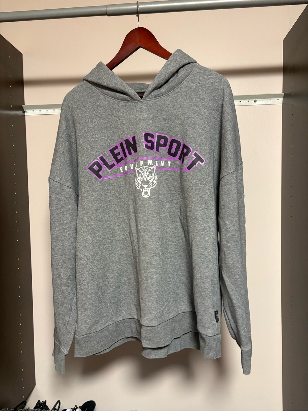 Plein Sport Heather Gray Sweatshirt with Black Label